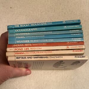 Vintage Golden Press Nature Science Book Lot Zim Weather Oceanography Amphibians